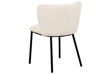 Sett med 2 spisestoler Mina - Hvit, Svart/Bouclé - Møbler - Stoler - Spisestuestoler & kjøkkenstoler