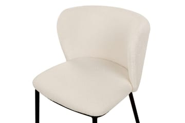 Sett med 2 spisestoler Mina - Hvit, Svart/Bouclé - Møbler - Stoler - Spisestuestoler & kjøkkenstoler