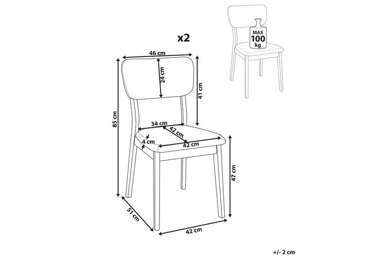 Sett med 2 spisestoler Minier - Møbler - Stoler - Spisestuestoler & kjøkkenstoler
