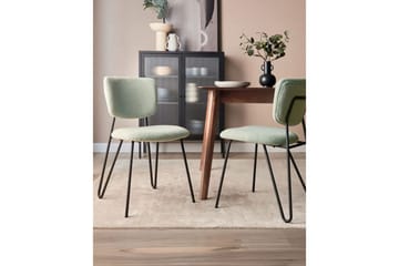 Sett med 2 spisestoler Nelko - Grønn, Svart - Møbler - Stoler - Spisestuestoler & kjøkkenstoler