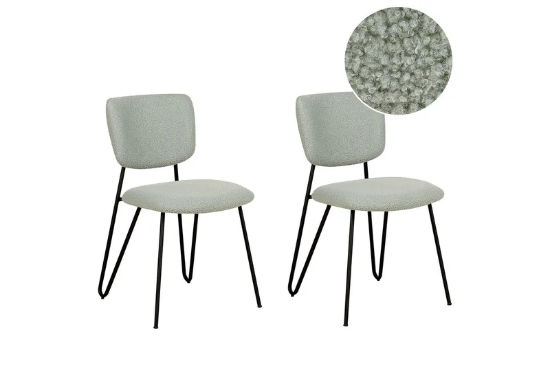 Sett med 2 spisestoler Nelko, Grønn, Svart