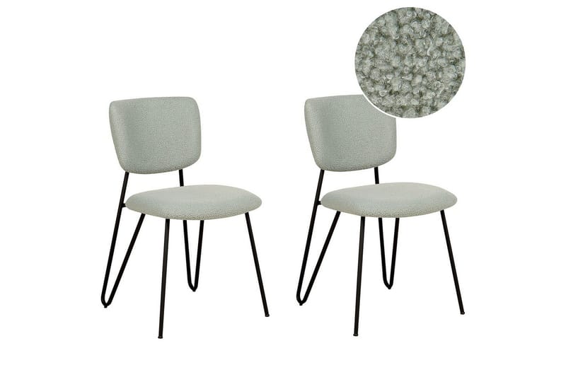 Sett med 2 spisestoler Nelko, Grønn, Svart