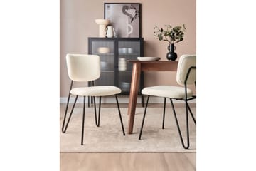 Sett med 2 spisestoler Nelko - Hvit, Svart - Møbler - Stoler - Spisestuestoler & kjøkkenstoler