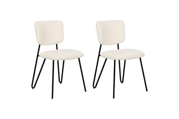 Sett med 2 spisestoler Nelko - Hvit, Svart - Møbler - Stoler - Spisestuestoler & kjøkkenstoler