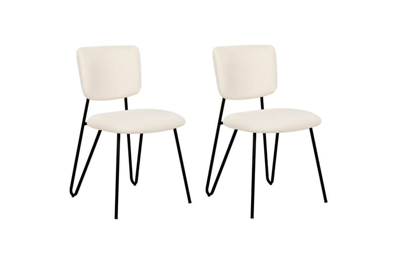 Sett med 2 spisestoler Nelko - Hvit, Svart - Møbler - Stoler - Spisestuestoler & kjøkkenstoler