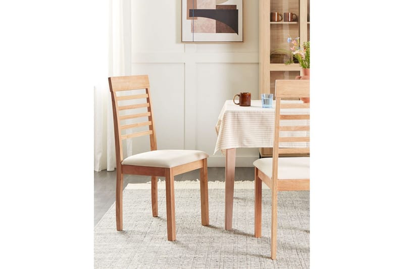 Sett med 2 spisestoler Ortley - Lyst tre, beige - Møbler - Stoler - Spisestuestoler & kjøkkenstoler