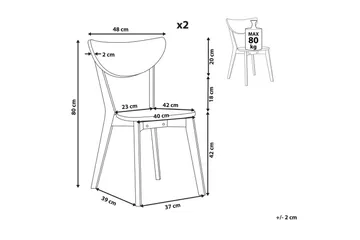 Sett med 2 spisestoler Roxby - Møbler - Stoler - Spisestuestoler & kjøkkenstoler