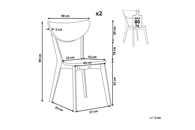 Sett med 2 spisestoler Roxby - Møbler - Stoler - Spisestuestoler & kjøkkenstoler