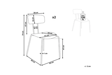 Sett med 2 spisestoler Sibley - Svart - Møbler - Stoler - Spisestuestoler & kjøkkenstoler
