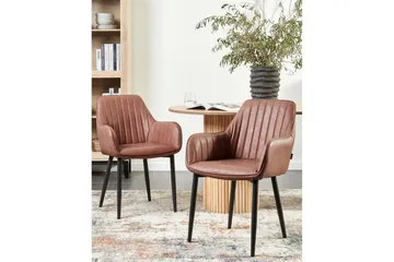 Sett med 2 spisestoler Wellston - Brun, Svart - Møbler - Stoler - Spisestuestoler & kjøkkenstoler