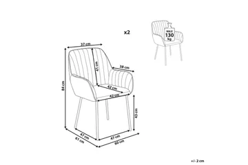 Sett med 2 spisestoler Wellston - Grønn, svart, Grønn, Svart - Møbler - Stoler - Spisestuestoler & kjøkkenstoler