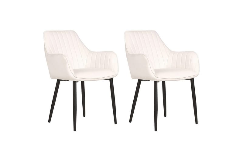 Sett med 2 spisestoler Wellston, Hvit, Svart