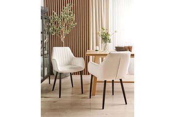 Sett med 2 spisestoler Wellston - Hvit, Svart - Møbler - Stoler - Spisestuestoler & kjøkkenstoler