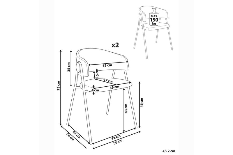 Sett med 2 spisestuestoler Alanson - Møbler - Stoler - Spisestuestoler & kjøkkenstoler