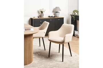 Sett med 2 spisestuestoler Alden - Beige, svart - Møbler - Stoler - Spisestuestoler & kjøkkenstoler