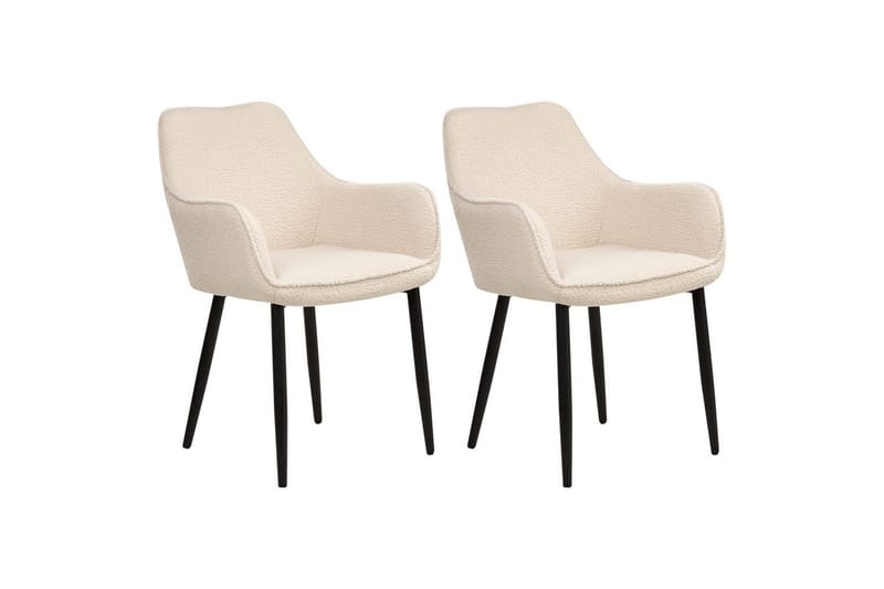 Sett med 2 spisestuestoler Alden - Beige, svart - Møbler - Stoler - Spisestuestoler & kjøkkenstoler