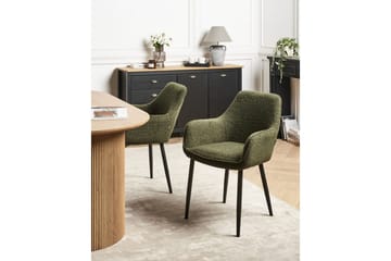 Sett med 2 spisestuestoler Alden - Grønn, Svart - Møbler - Stoler - Spisestuestoler & kjøkkenstoler