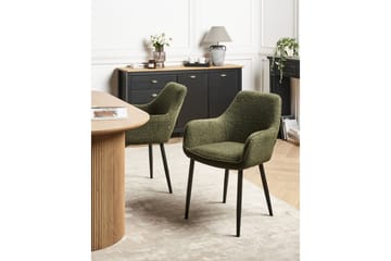 Sett med 2 spisestuestoler Alden - Grønn, Svart - Møbler - Stoler - Spisestuestoler & kjøkkenstoler