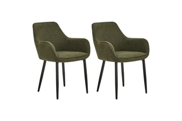 Sett med 2 spisestuestoler Alden - Grønn, Svart - Møbler - Stoler - Spisestuestoler & kjøkkenstoler