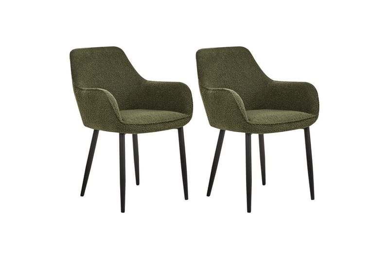 Sett med 2 spisestuestoler Alden - Grønn, Svart - Møbler - Stoler - Spisestuestoler & kjøkkenstoler