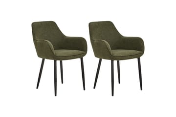 Sett med 2 spisestuestoler Alden - Grønn, Svart - Møbler - Stoler - Spisestuestoler & kjøkkenstoler