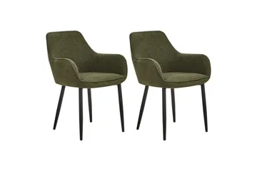 Sett med 2 spisestuestoler Alden - Grønn, Svart - Møbler - Stoler - Spisestuestoler & kjøkkenstoler