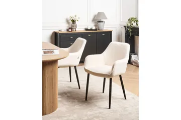 Sett med 2 spisestuestoler Alden - Hvit, Svart - Møbler - Stoler - Spisestuestoler & kjøkkenstoler