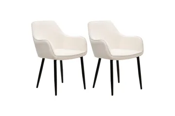 Sett med 2 spisestuestoler Alden - Hvit, Svart - Møbler - Stoler - Spisestuestoler & kjøkkenstoler