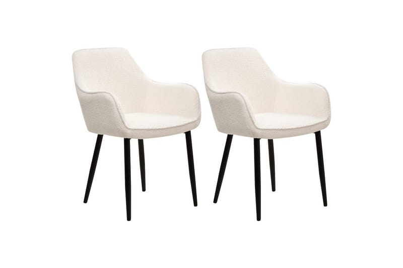 Sett med 2 spisestuestoler Alden - Hvit, Svart - Møbler - Stoler - Spisestuestoler & kjøkkenstoler
