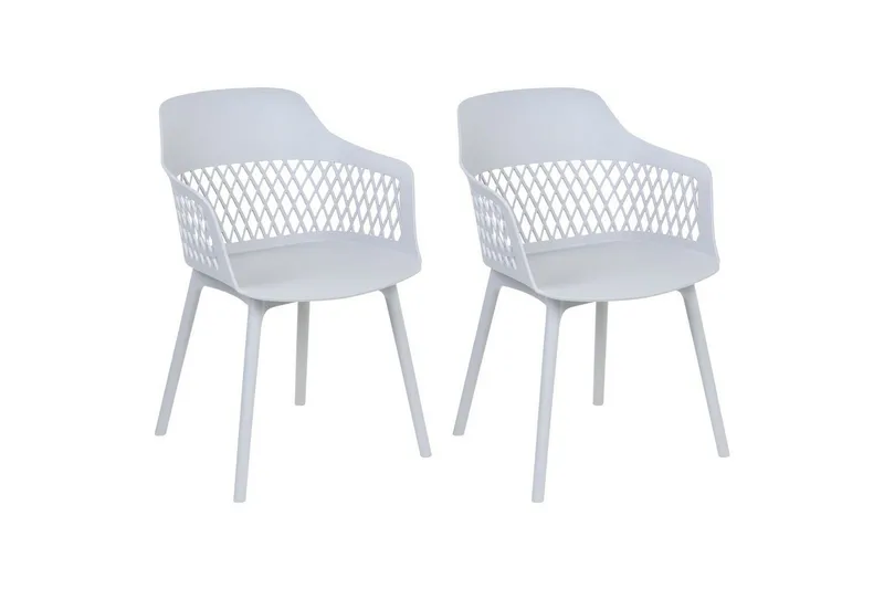 Sett med 2 spisestuestoler Almira, Grå