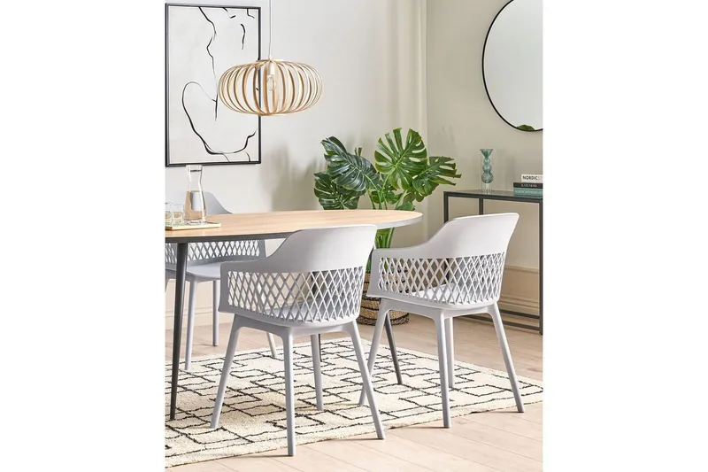 Sett med 2 spisestuestoler Almira - Grå - Møbler - Stoler - Spisestuestoler & kjøkkenstoler