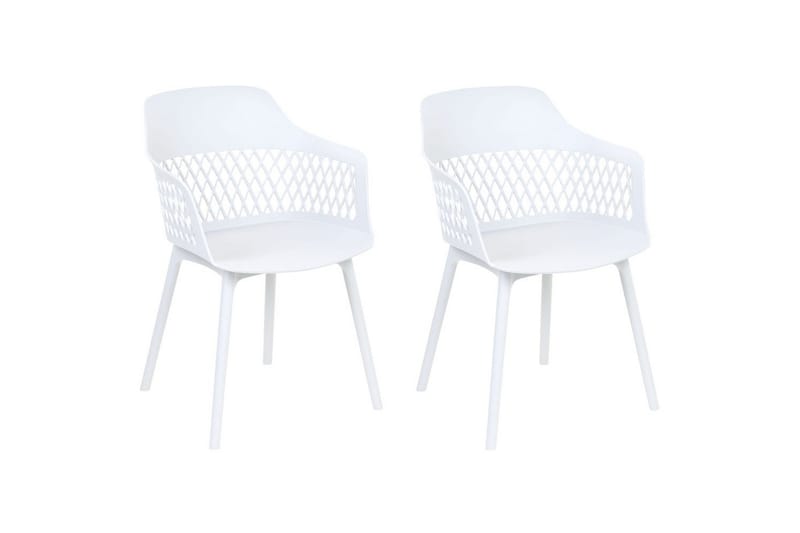 Sett med 2 spisestuestoler Almira, Hvit