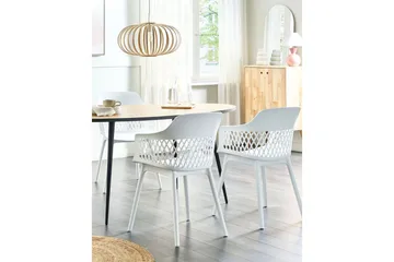 Sett med 2 spisestuestoler Almira - Hvit - Møbler - Stoler - Spisestuestoler & kjøkkenstoler