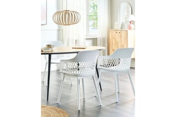 Sett med 2 spisestuestoler Almira - Hvit - Møbler - Stoler - Spisestuestoler & kjøkkenstoler