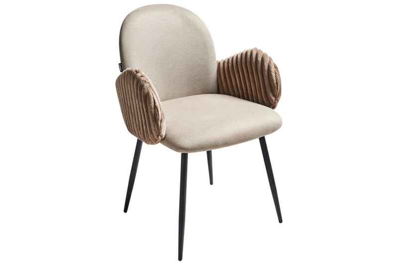 Sett med 2 spisestuestoler Amity - Beige, svart, brun - Møbler - Stoler - Spisestuestoler & kjøkkenstoler