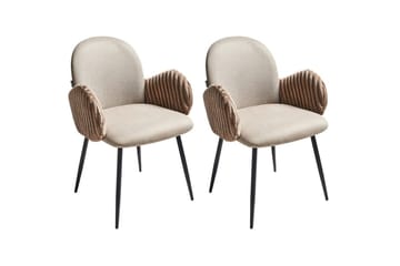 Sett med 2 spisestuestoler Amity - Beige, svart, brun - Møbler - Stoler - Spisestuestoler & kjøkkenstoler