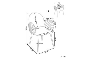 Sett med 2 spisestuestoler Amity - Grønn, svart - Møbler - Stoler - Spisestuestoler & kjøkkenstoler