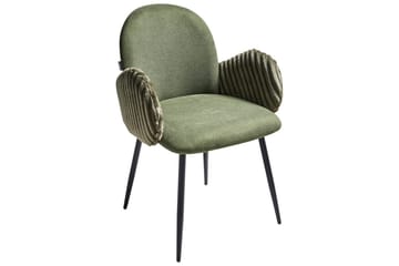 Sett med 2 spisestuestoler Amity - Grønn, svart - Møbler - Stoler - Spisestuestoler & kjøkkenstoler