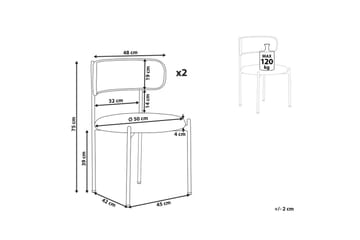 Sett med 2 spisestuestoler Andover - Lyst tre, beige - Møbler - Stoler - Spisestuestoler & kjøkkenstoler