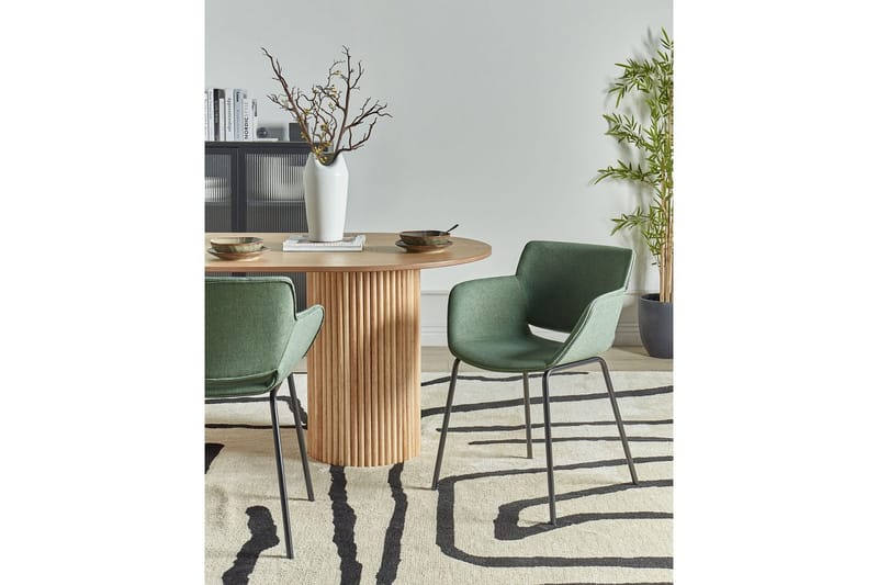 Sett med 2 spisestuestoler Axtel - Grønn, svart - Møbler - Stoler - Spisestuestoler & kjøkkenstoler