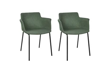 Sett med 2 spisestuestoler Belfield - Grønn, svart - Møbler - Stoler - Spisestuestoler & kjøkkenstoler