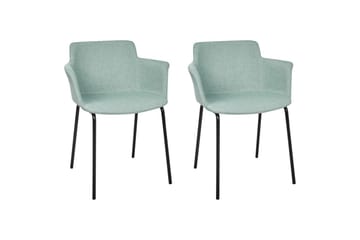 Sett med 2 spisestuestoler Belfield - Mintgrønn, Svart - Møbler - Stoler - Spisestuestoler & kjøkkenstoler