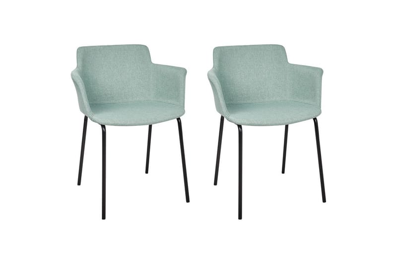 Sett med 2 spisestuestoler Belfield, Mintgrønn, Svart