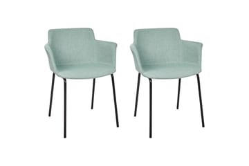 Sett med 2 spisestuestoler Belfield - Mintgrønn, Svart - Møbler - Stoler - Spisestuestoler & kjøkkenstoler