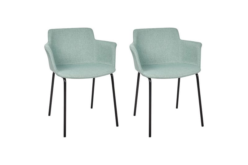 Sett med 2 spisestuestoler Belfield, Mintgrønn, Svart