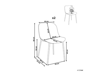 Sett med 2 spisestuestoler Beloit - Møbler - Stoler - Spisestuestoler & kjøkkenstoler