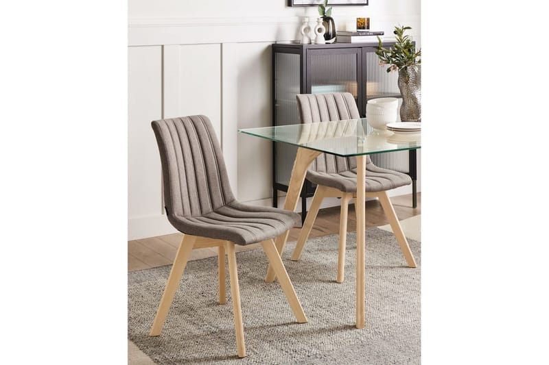 Sett med 2 spisestuestoler Calgary - Brun, lyst tre - Møbler - Stoler - Spisestuestoler & kjøkkenstoler