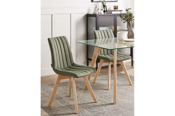 Sett med 2 spisestuestoler Calgary - Grønt, lyst treverk - Møbler - Stoler - Spisestuestoler & kjøkkenstoler