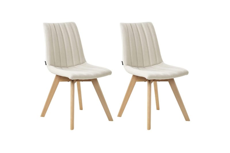Sett med 2 spisestuestoler Calgary, Hvit, lyst tre