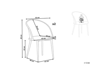 Sett med 2 spisestuestoler Cornell - Grønn, svart, lyst tre - Møbler - Stoler - Spisestuestoler & kjøkkenstoler